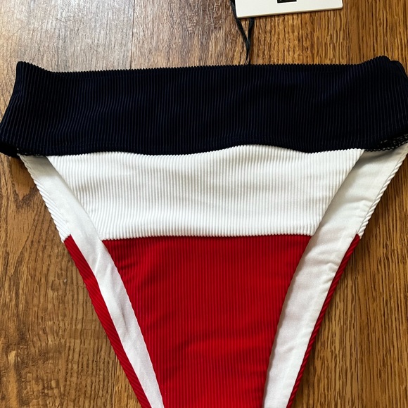 NWT Beach Riot Alexis Bikini Bottom Red White Blue - Picture 4 of 7